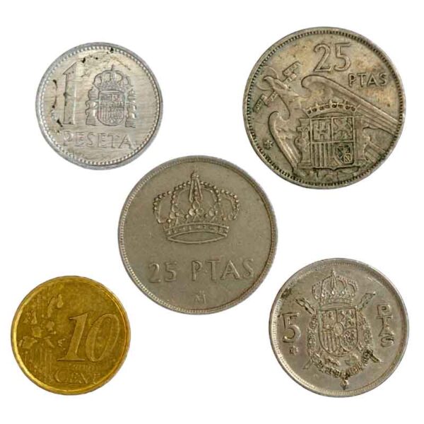 Lote com 5 Moedas da Espanha Europa