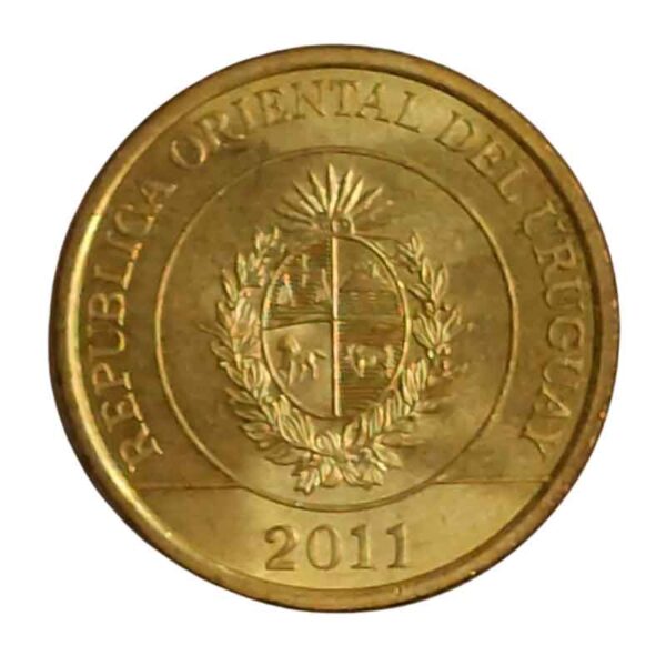 2 Pesos 2011 Aço com Latão FC Uruguai América - Image 2